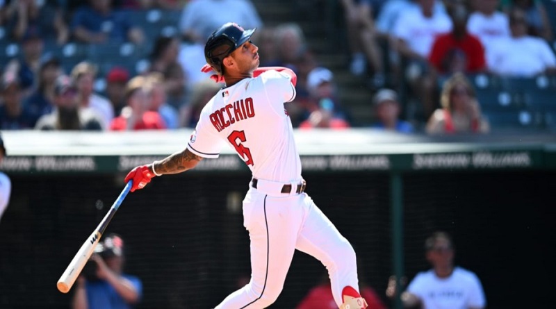 Brayan Rocchio despacha su quinto jonrón de la temporada  