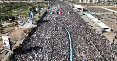 Manifestantes en Yemen se movilizan en apoyo a Palestina y el Líbano
