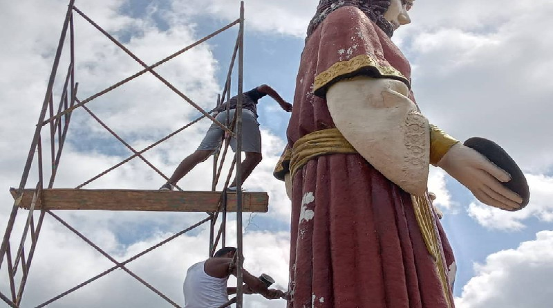 Restauran imagen de Santa Lucía Virgen Mártir
