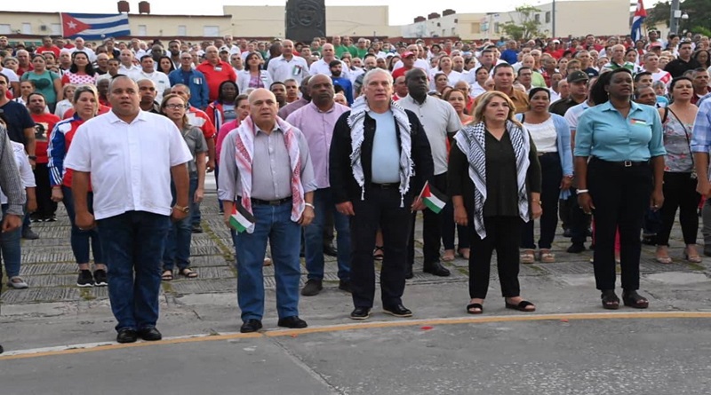 Presidente Cuba Díaz-Canel encabeza Tribuna Antiimperialista por Palestina