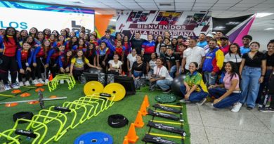 Lara recibió material deportivo para centro de Alto Rendimiento