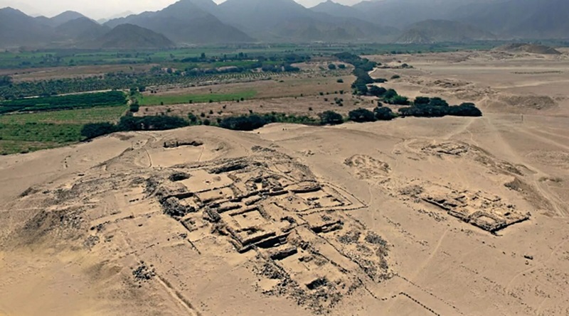 Antigua estructura piramidal en Chupacigarro, Perú (Sputnik Mundo / Zona Arqueológica Caral/Peruvian Ministry of Culture)