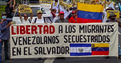 Marcha en El Salvador rechaza secuestro de migrantes venezolanos