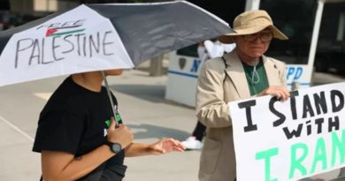Manifestantes en EE. UU. exigen a Trump no participar en guerra contra Irán
