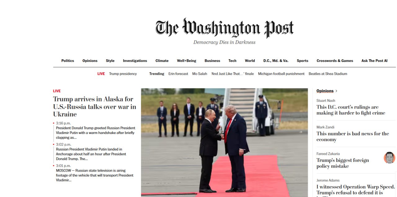 N FOTOS | Primeras imágenes publicadas del encuentro entre Putin y Trump en Alaska