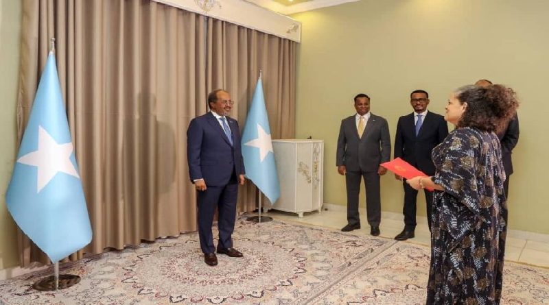 Presidente de Somalia recibe Cartas Credenciales de embajadora Moravia Peralta