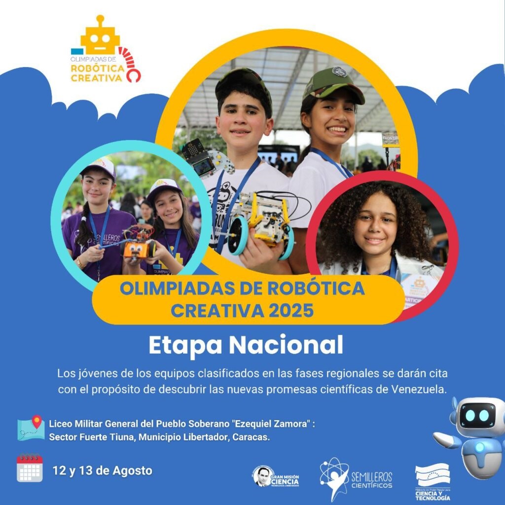 ase nacional de Olimpiadas de Robótica Creativa se realizará del 12 al 13 agosto