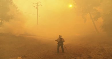 Bomberos luchan contra un incendio en Hasley Canyon, California, EE.UU., 7 de agosto de 2025 (marcio Jose Sanchez / AP)