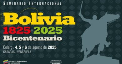 Seminario Internacional en Caracas promueve debate a 200 años de creación de Bolivia