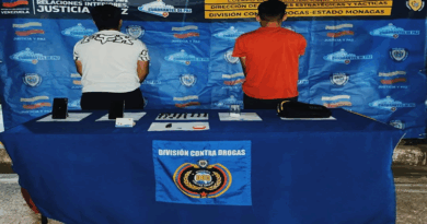 Detienen dos ciudadanos en Monagas vinculados al tráfico de estupefacientes