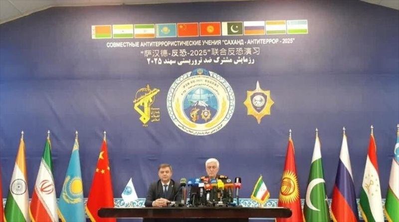 El general de brigada del Cuerpo de Guardianes de la Revolución Islámica (CGRI) de Irán, Vali Madani, durante la conferencia en la que arranca el ejercicio antiterrorista ‘Sahand 2025’, 2 de diciembre de 2025 (Foto agencias)